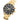 lorus chronograph gents gold plated black dial bracelet watch