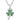 Silver Shamrock Pendant set with Green Cubic zirconia | Celtic Designs
